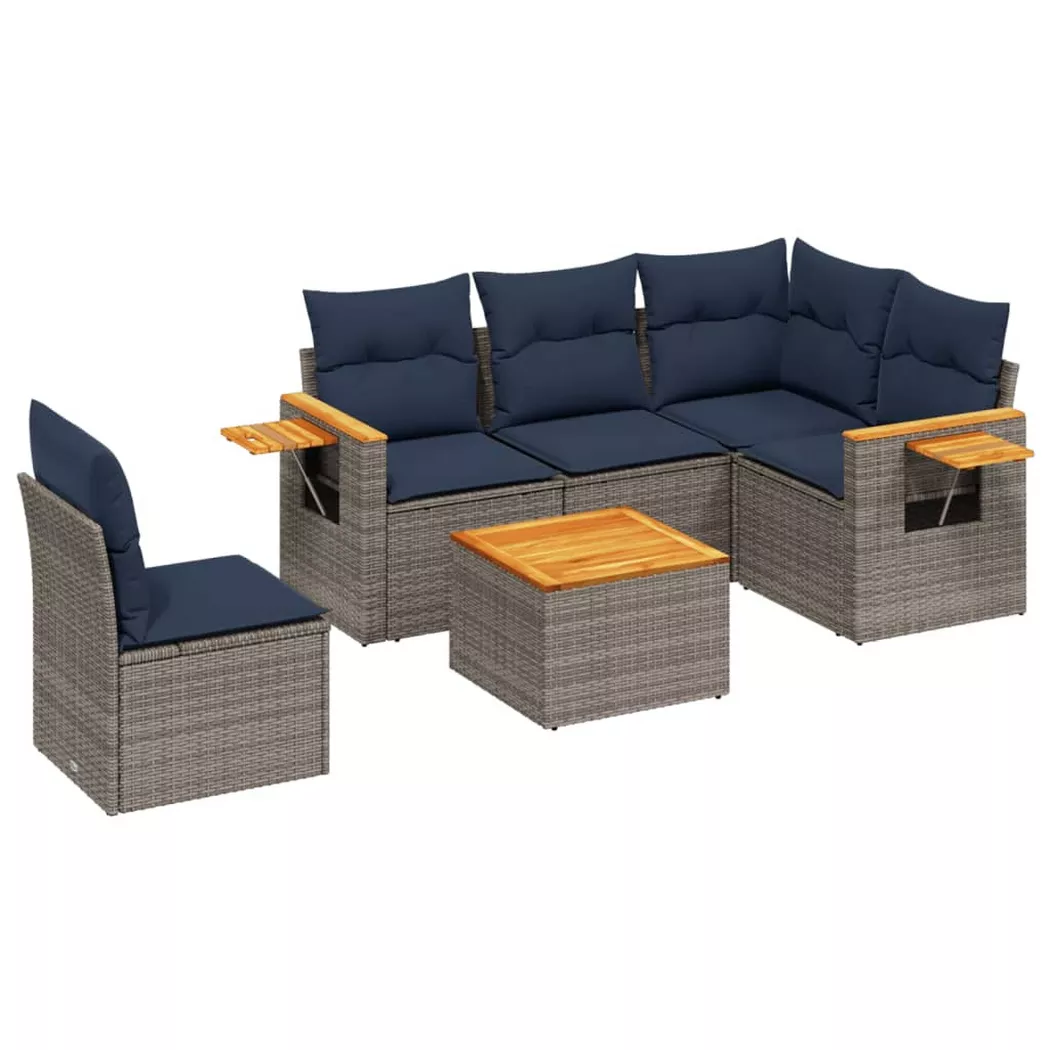 VidaXL - set divano da giardino Polyrattan, One Size, Grigio