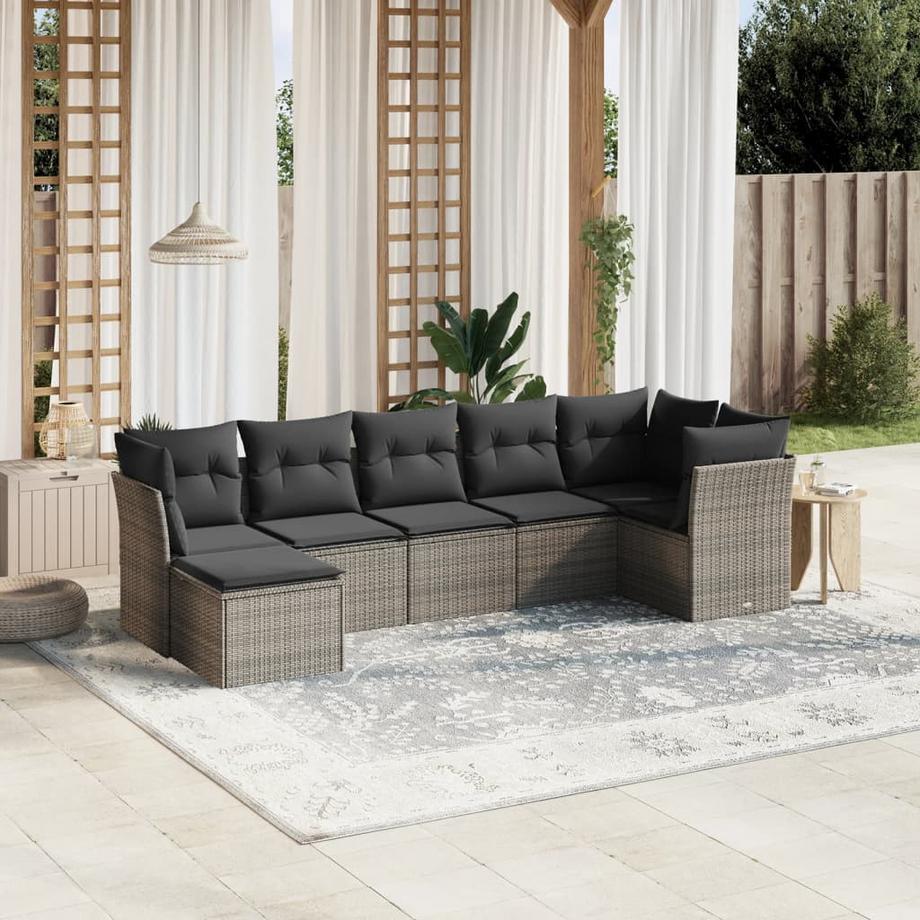 VidaXL set divano da giardino Polirattan  