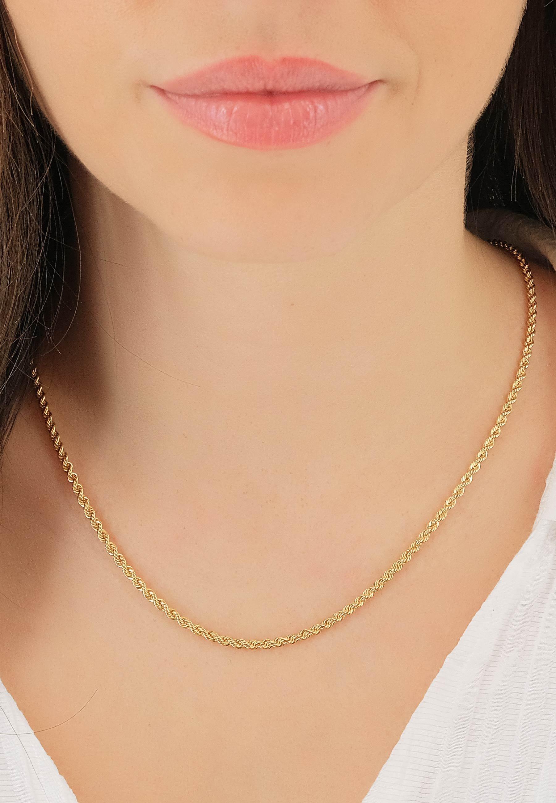 MUAU Schmuck  Collier Cordel Gelbgold 750, 2.7mm, 45cm 