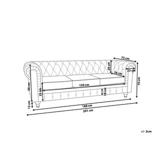 Beliani 3 Sitzer Sofa aus Samtstoff Glamourös CHESTERFIELD  