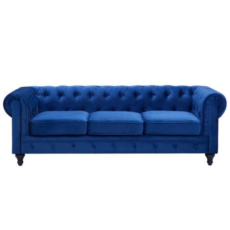 Beliani Canapé 3 places en Velours Glamour CHESTERFIELD  