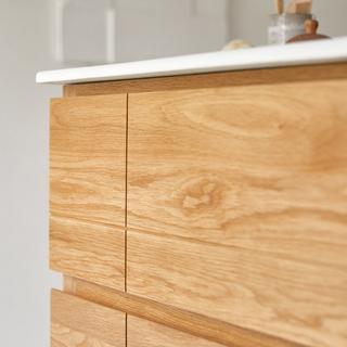 Tikamoon Waschtischkombination aus massiver Eiche und Keramik 60 cm Easy  