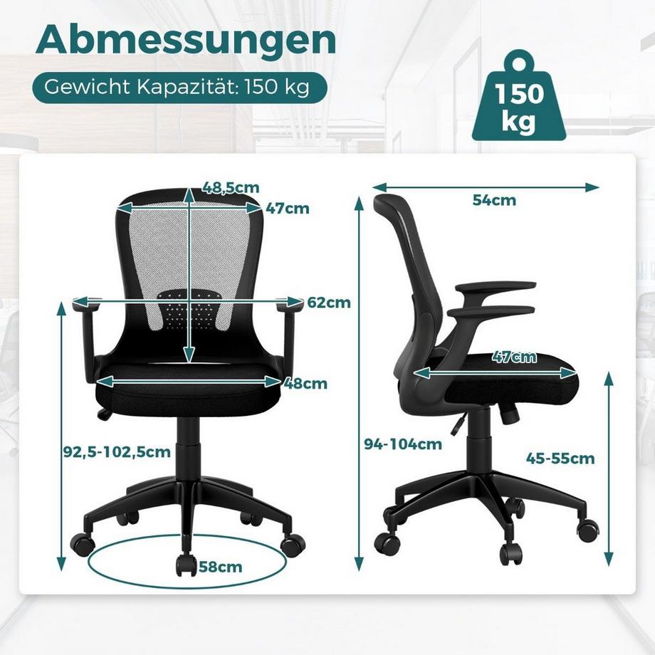 Northix Chaise de bureau ergonomique, réglable  