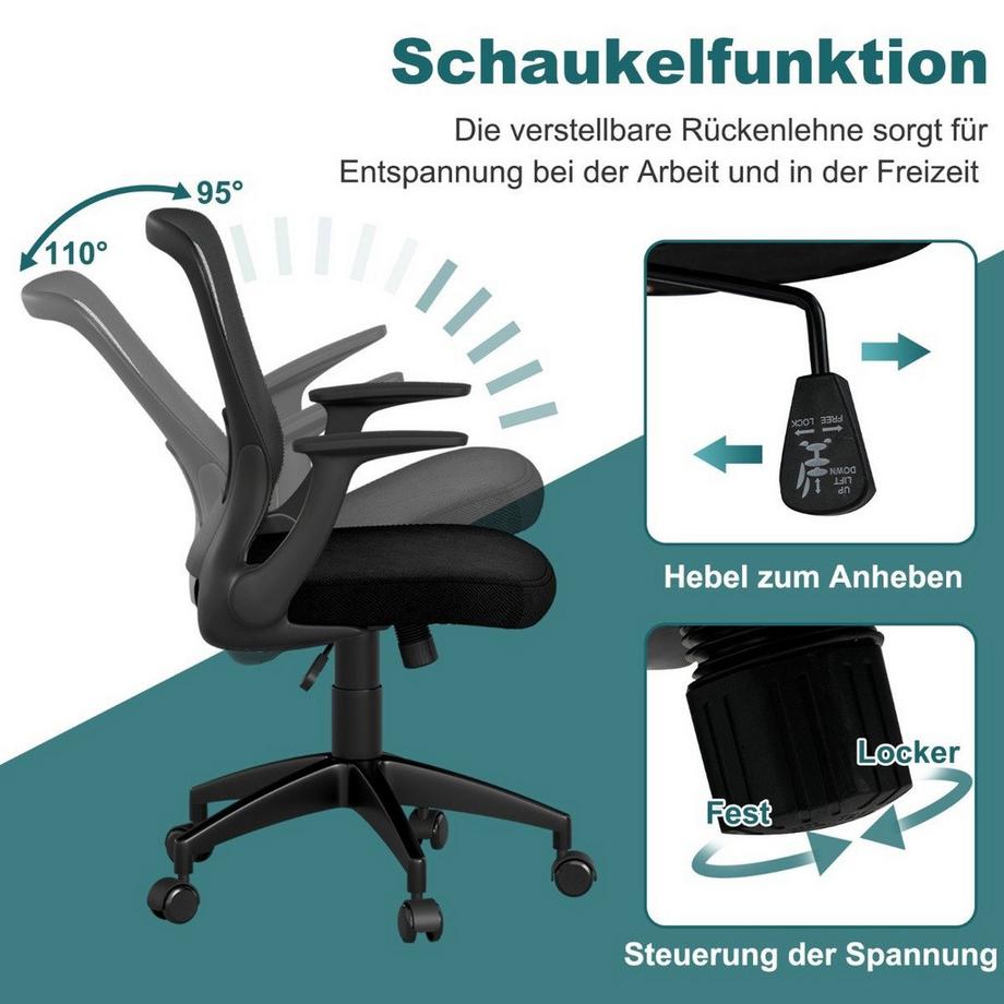 Northix Chaise de bureau ergonomique, réglable  