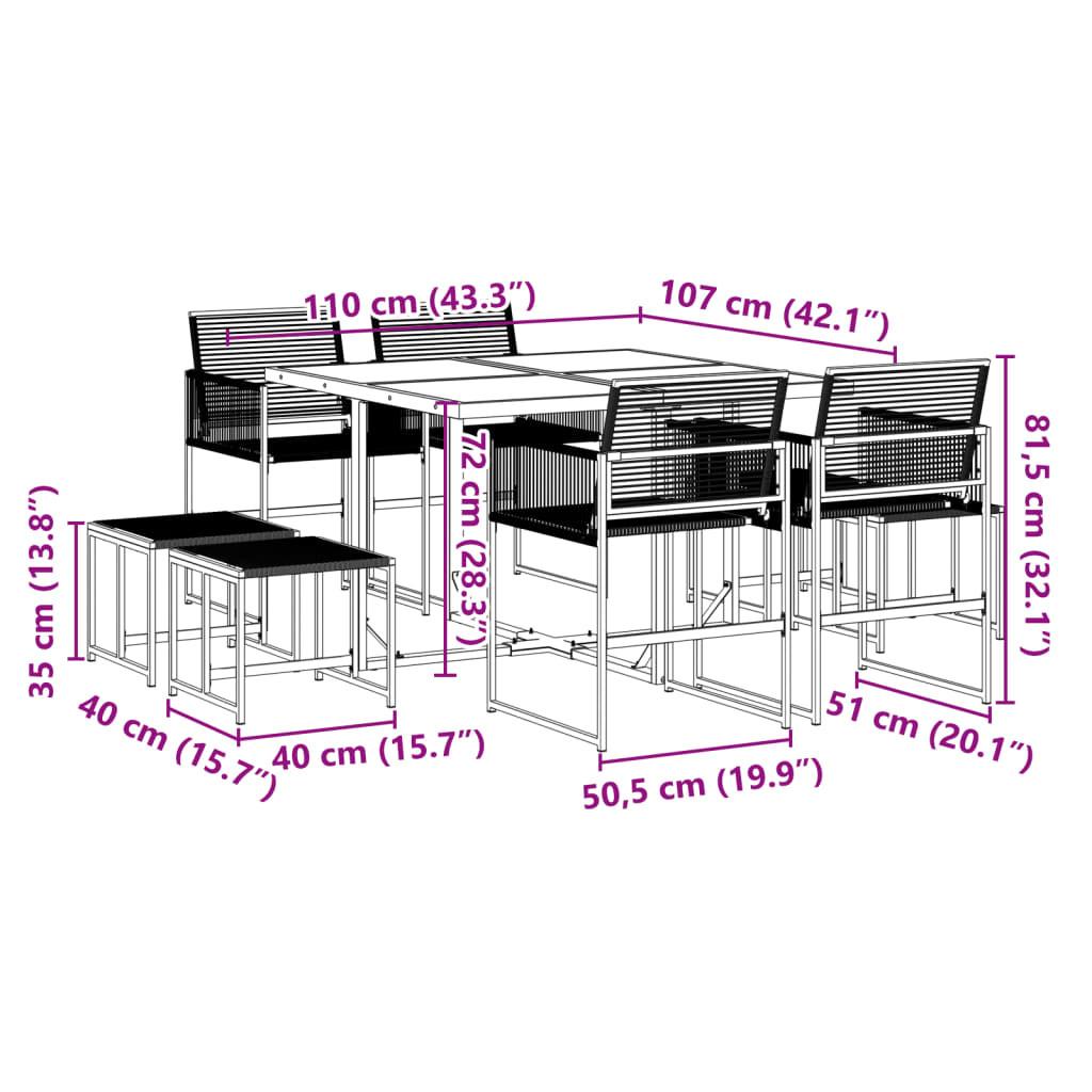 VidaXL set da pranzo da giardino Polirattan  