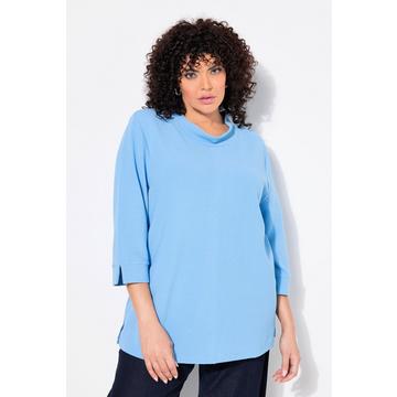 Sweatshirt, Querrippen, Stehkragen, 3/4-Arm