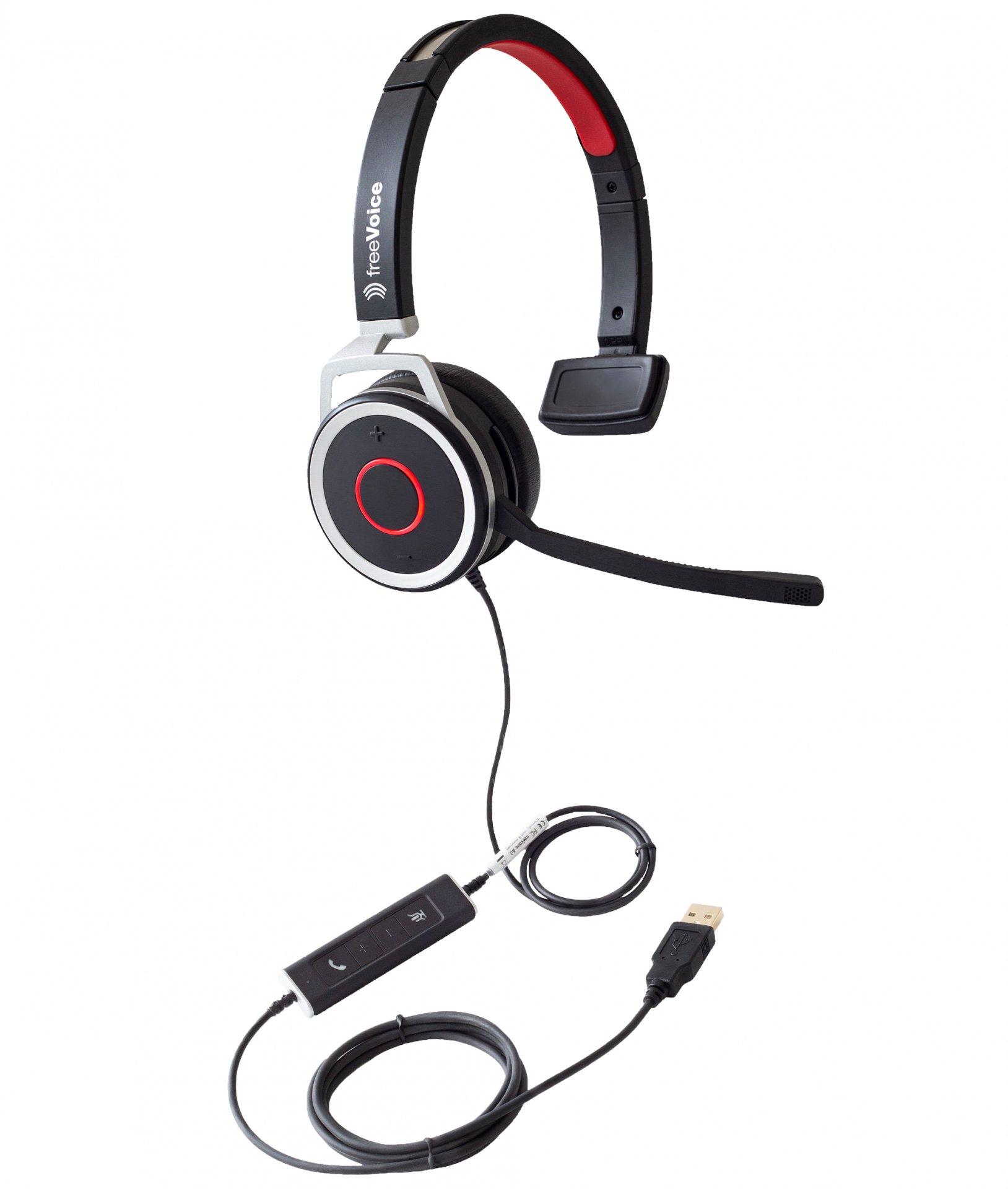 freeVoice  freeVoice Space 440 UC Casque Avec fil Arceau Bureau/Centre d'appels USB Type-A Bluetooth Noir 