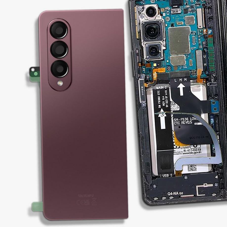 SAMSUNG  Vitre Arrière Samsung Z Fold 4 Bordeaux 