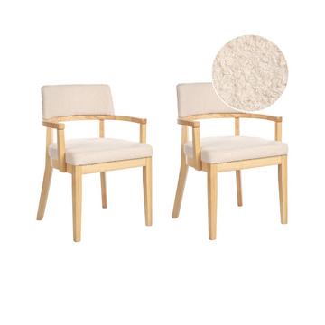 Lot de 2 chaises de salle à manger en Bouclé Traditionnel DALBO