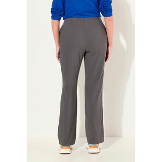 Ulla Popken  Pantalon thermique en tissu bengaline bien chaud, coupe Slim Fit avec ceinture élastique 