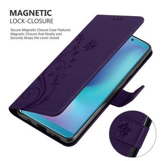 Cadorabo  Housse compatible avec Samsung Galaxy A6s - Coque de protection au design floral avec fermeture magnétique, fonction de support et emplacements pour cartes 