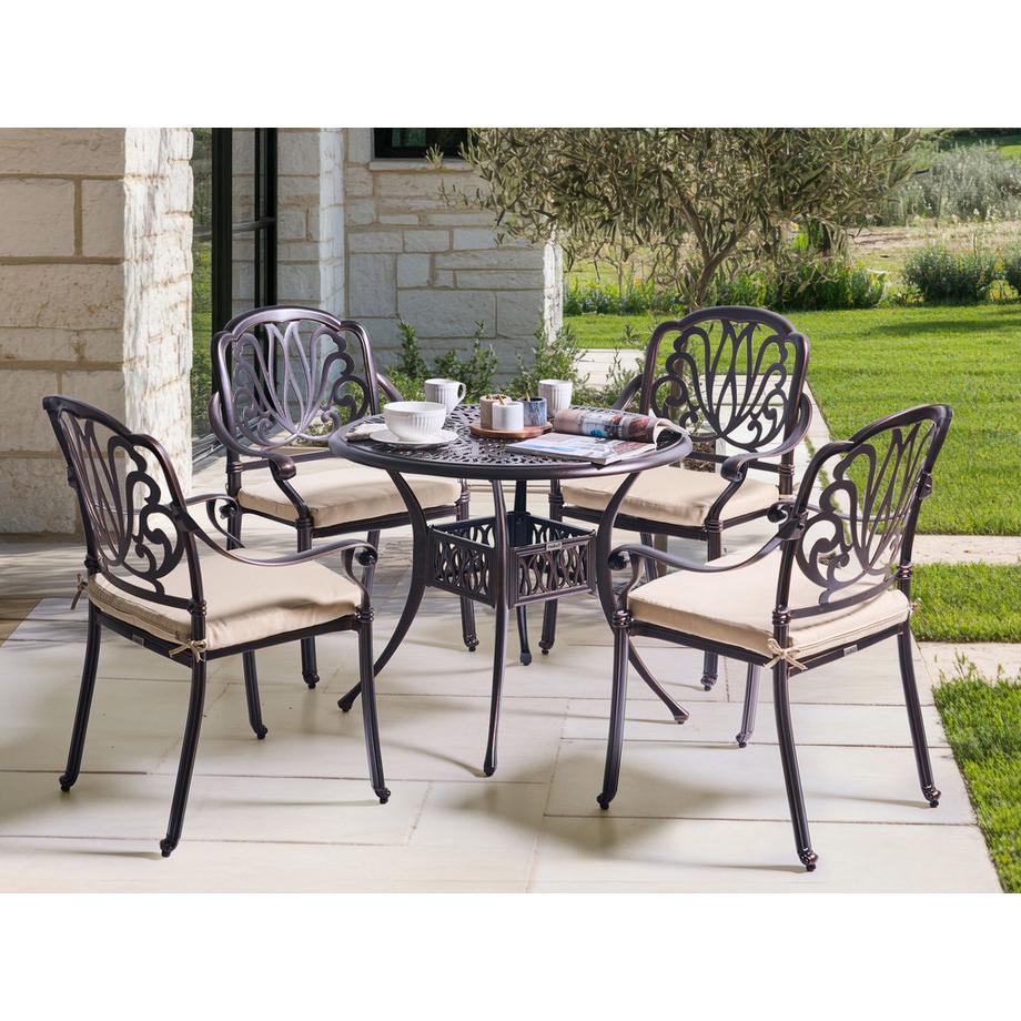 Beliani Gartentisch mit Stühlen aus Aluminium  ANCONA  