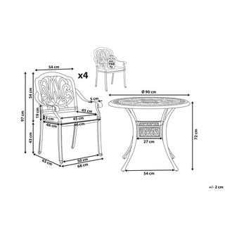 Beliani Gartentisch Set aus Aluminium Rustikal ANCONA  