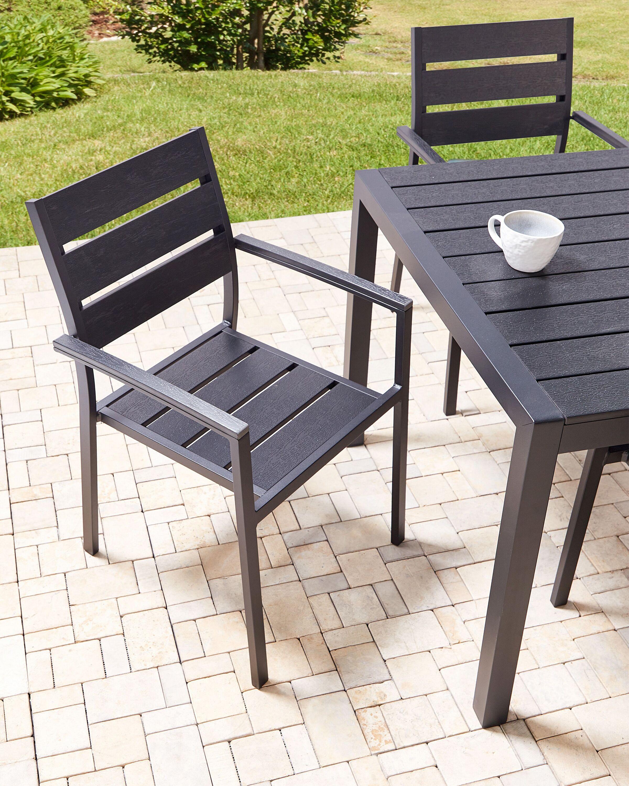 Beliani Gartenstuhl 6er Set aus Kunstholz Industriell VERNIO  