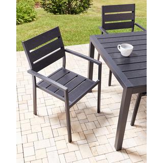 Beliani Gartenstuhl 6er Set aus Kunstholz Industriell VERNIO  