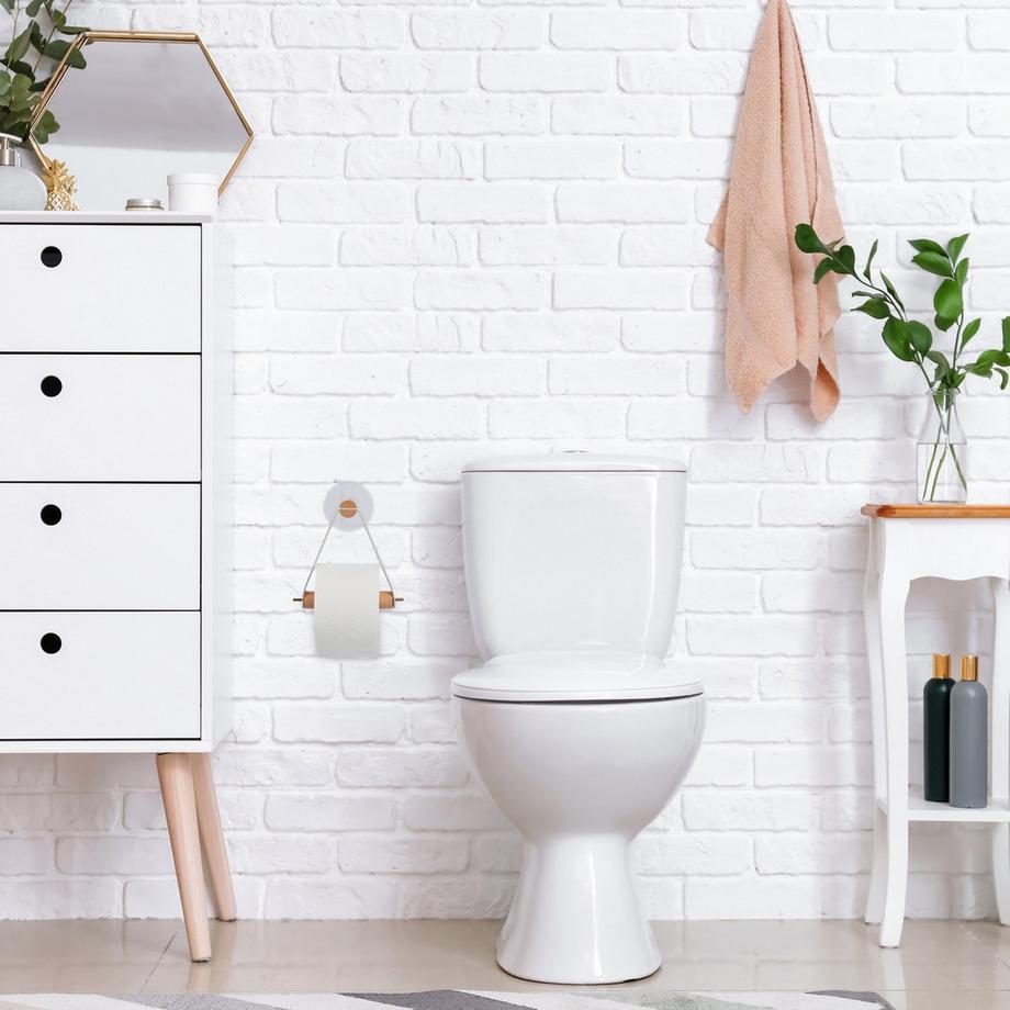 B2X  Toilettenpapierhalter aus Holz mit Riemen 