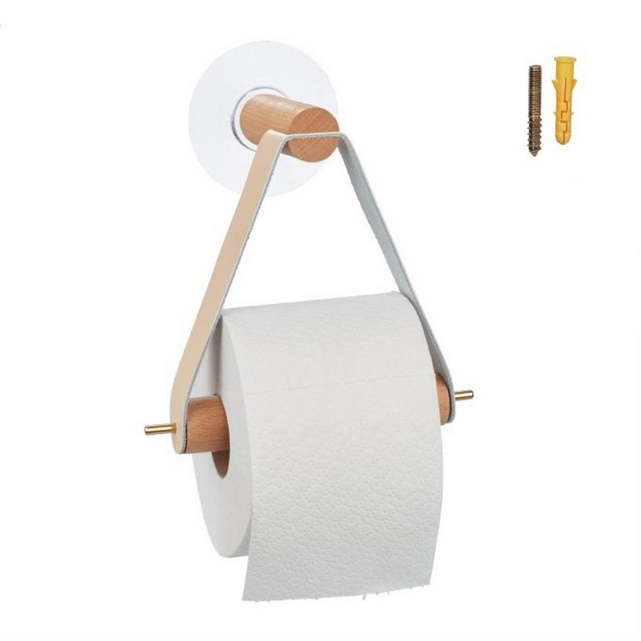 B2X  Toilettenpapierhalter aus Holz mit Riemen 