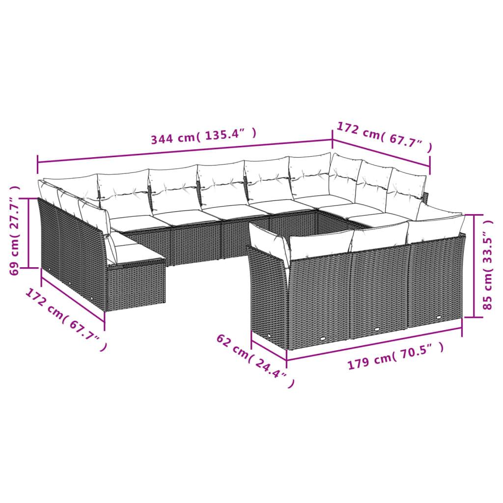 VidaXL Ensemble de canapés de jardin rotin synthétique  