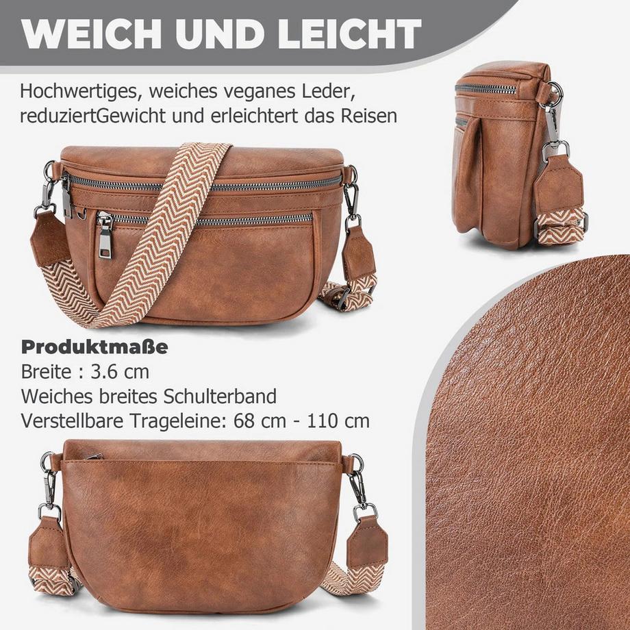 Only-bags.store Sac à Bandoulière Ultraléger à Compartiments Multiples  