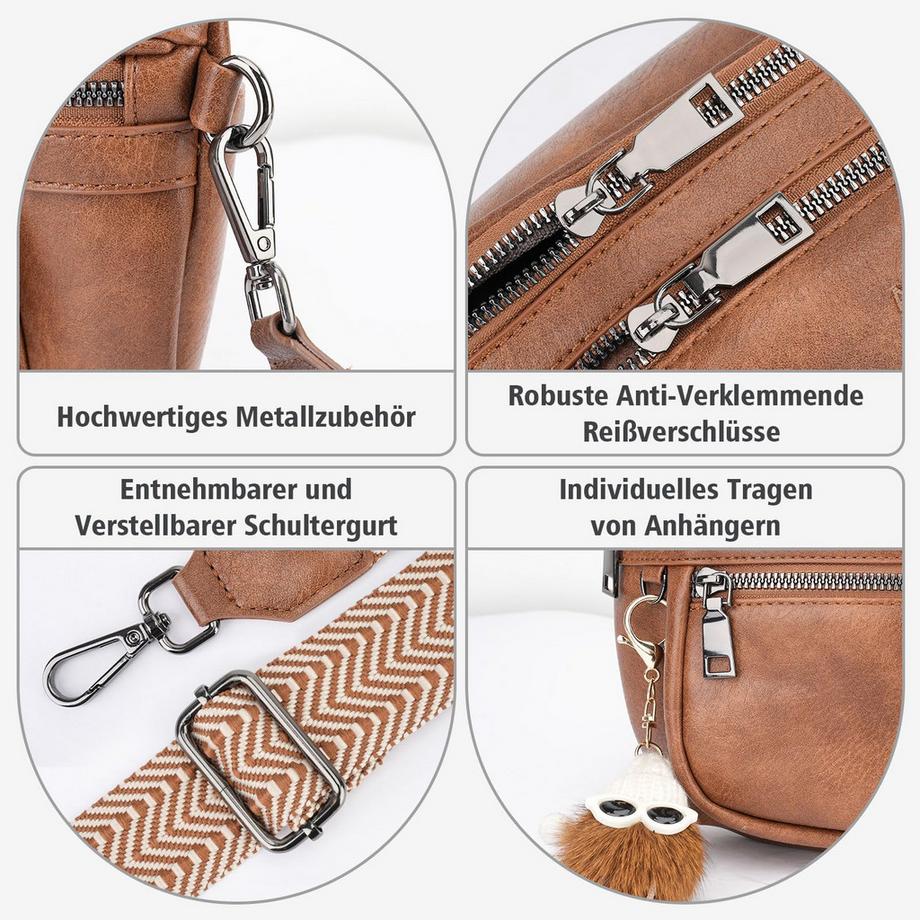 Only-bags.store Sac à Bandoulière Ultraléger à Compartiments Multiples  