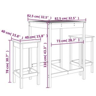 VidaXL Gartenbar set kiefernholz  