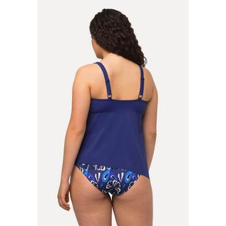 Ulla Popken  Tankini con top lungo, fiori e coppe morbide 