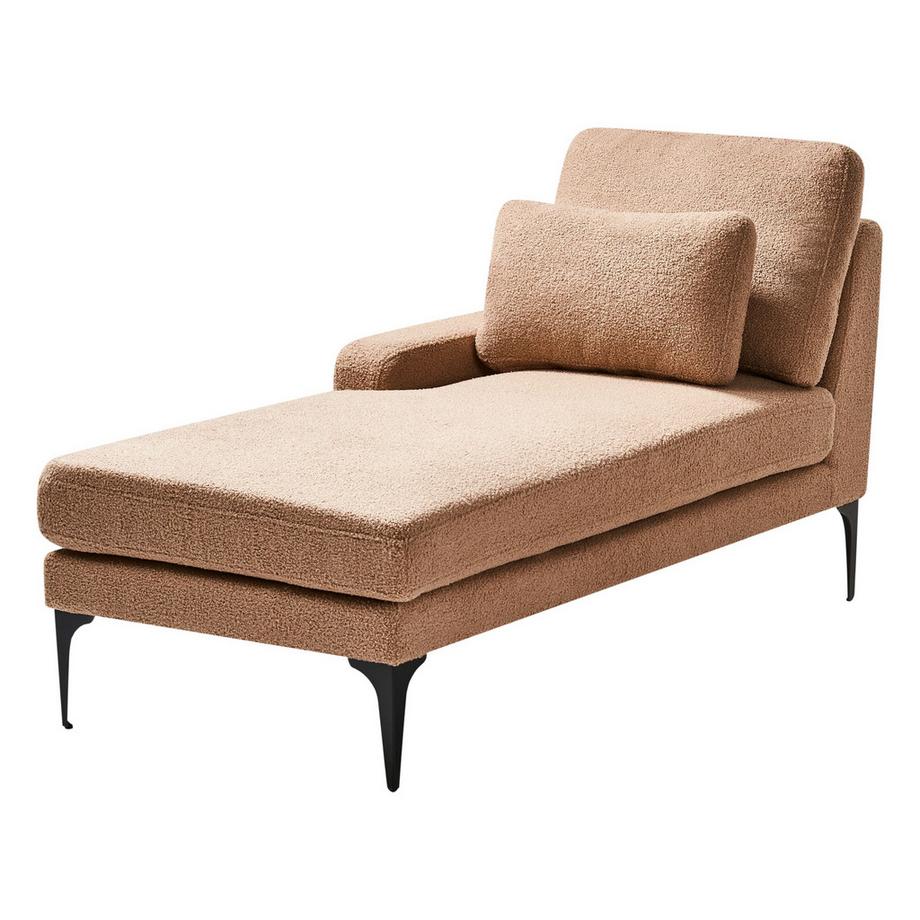 Beliani Chaise longue côté droit en Bouclé Minimaliste EWRON  