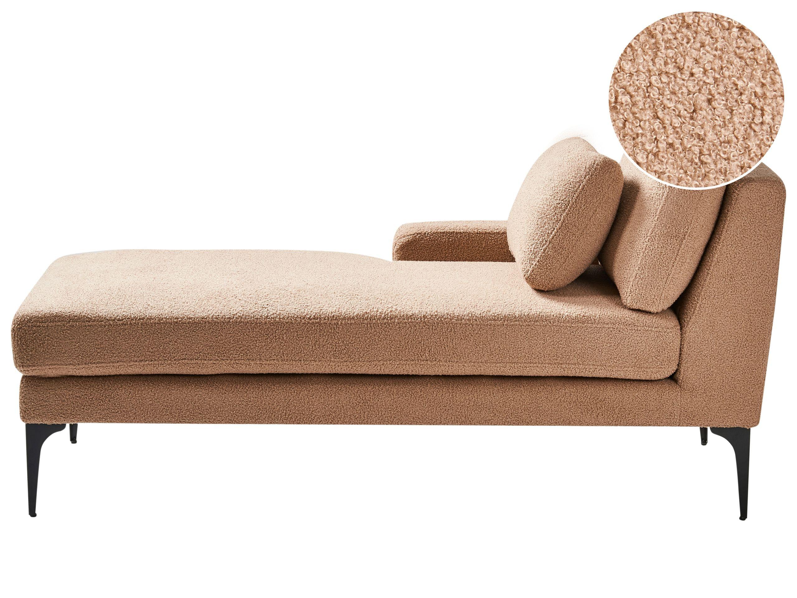 Beliani Chaise longue côté droit en Bouclé Minimaliste EWRON  