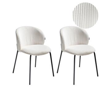 Lot de 2 chaises de salle à manger en Velours côtelé Rétro MILES