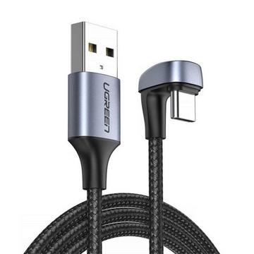 Câble USB-A vers USB-C coudé Ugreen 18W, 1m - Gris