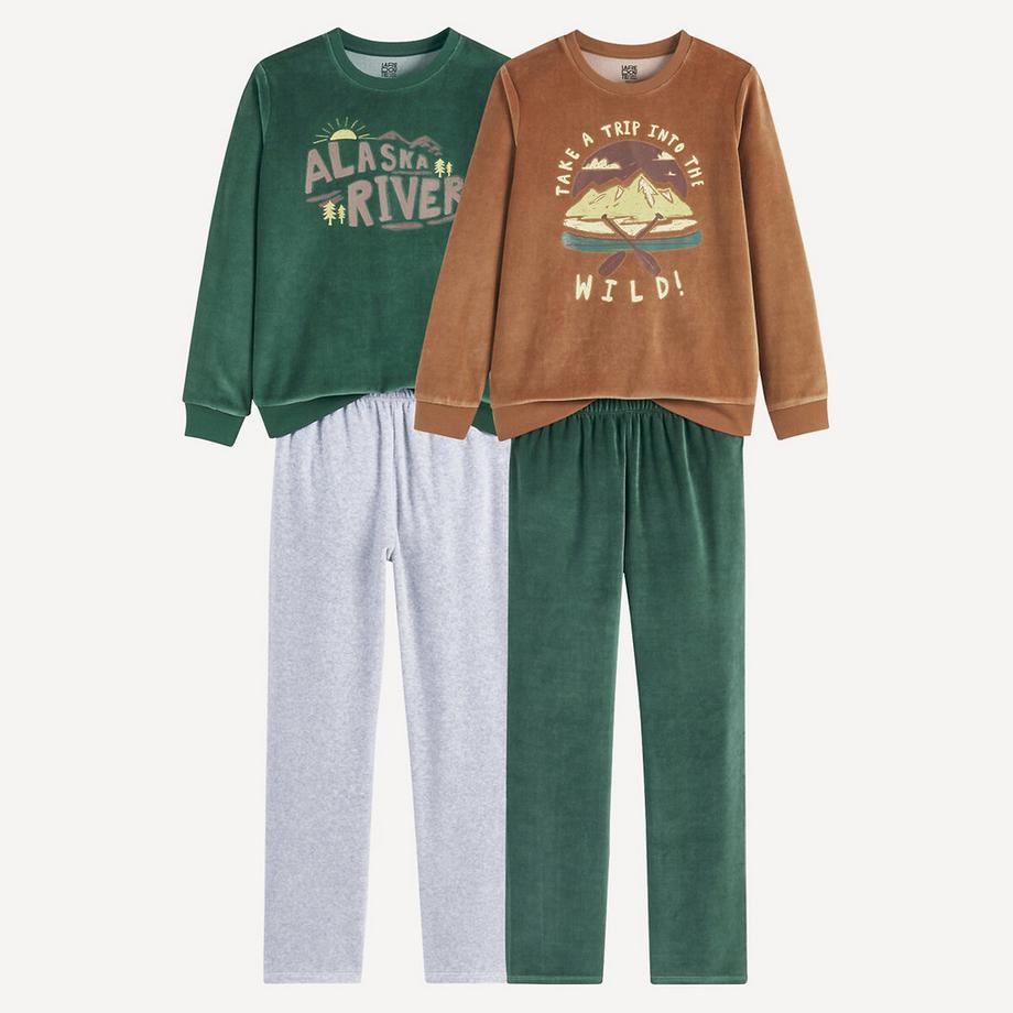 La Redoute Collections  2er-Pack Pyjamas mit Bergmotiven 