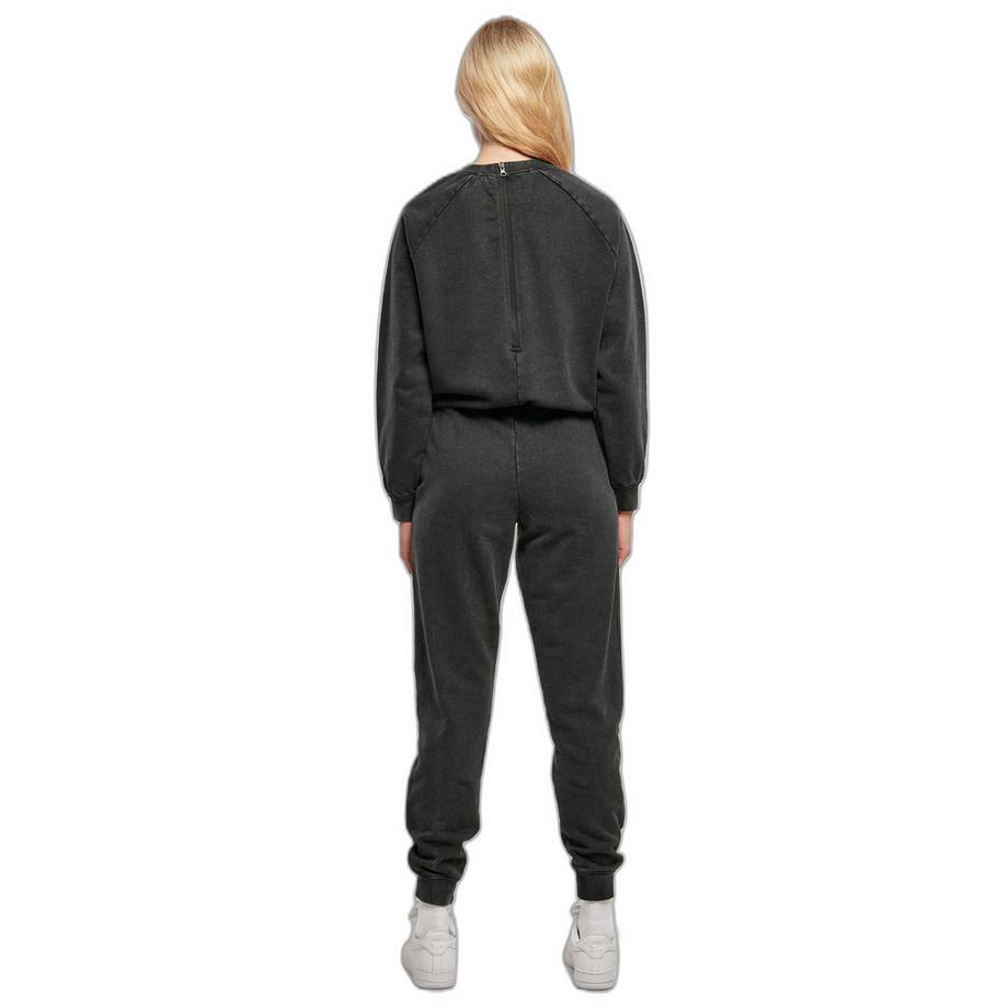 URBAN CLASSICS  frottee-jumpsuit mit langen ärmeln und kleinen stickereien, damen 