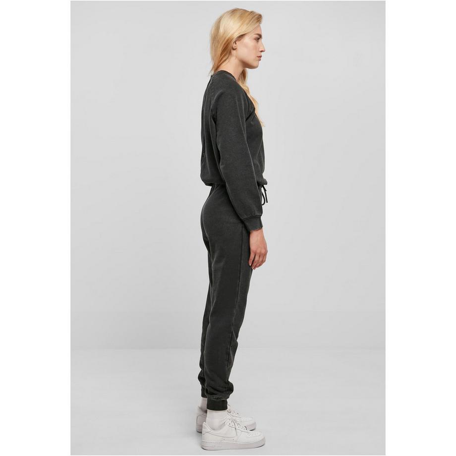 URBAN CLASSICS  frottee-jumpsuit mit langen ärmeln und kleinen stickereien, damen 