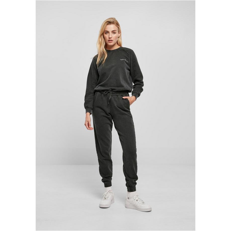 URBAN CLASSICS  frottee-jumpsuit mit langen ärmeln und kleinen stickereien, damen 