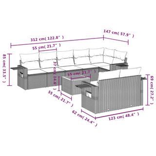 VidaXL Garten sofagarnitur poly-rattan  