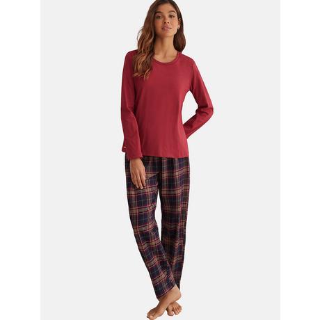 Selmark  Pigiama pantaloni top maniche lunghe PLAID 