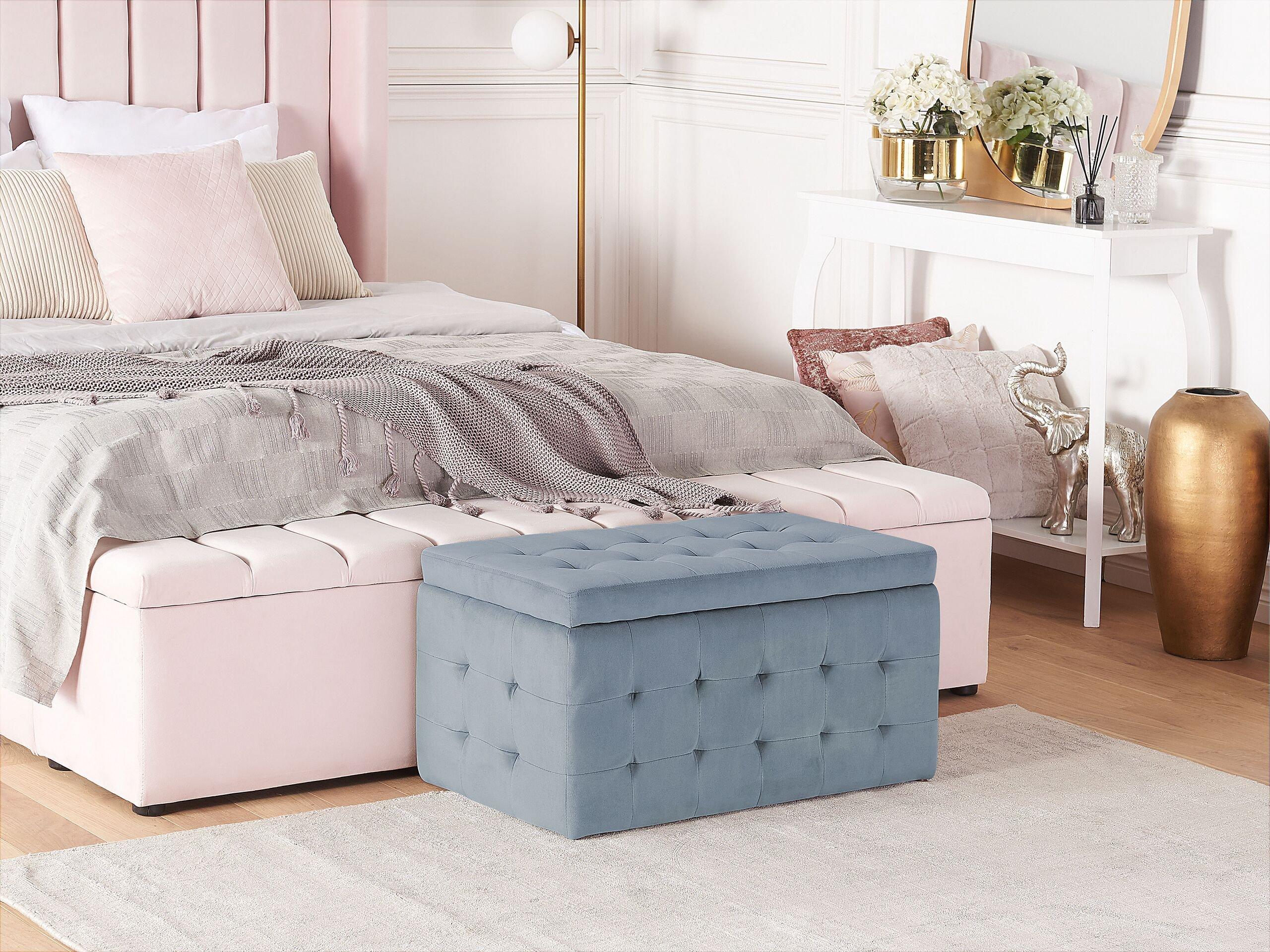 Beliani Pouf de rangement en Velours Glamour MICHIGAN  