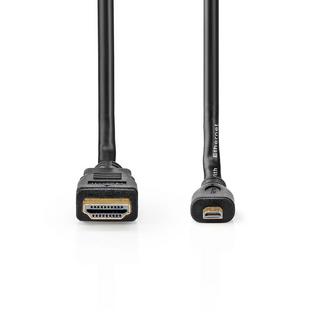 Nedis  High Speed HDMI™ Kabel mit Ethernet | HDMI™ Stecker | HDMI™ Micro Stecker | 4K@30Hz | 10.2 Gbps | 1.50 m | Rund | PVC | Schwarz | Etikett 