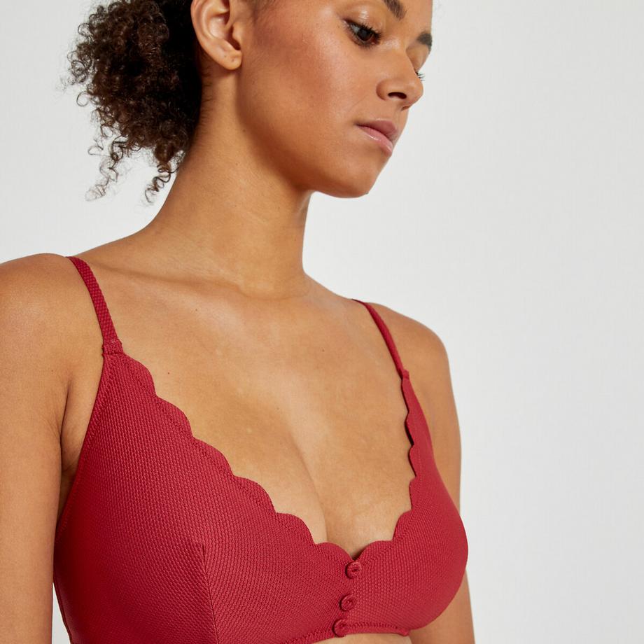 La Redoute Collections Haut de maillot de bain triangle festonné  