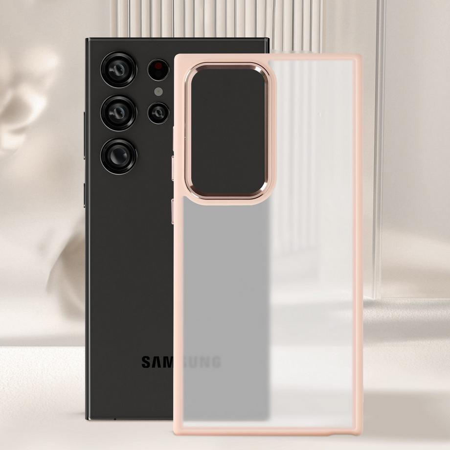 Avizar  Coque Samsung S24 Ultra Rose Translucide 