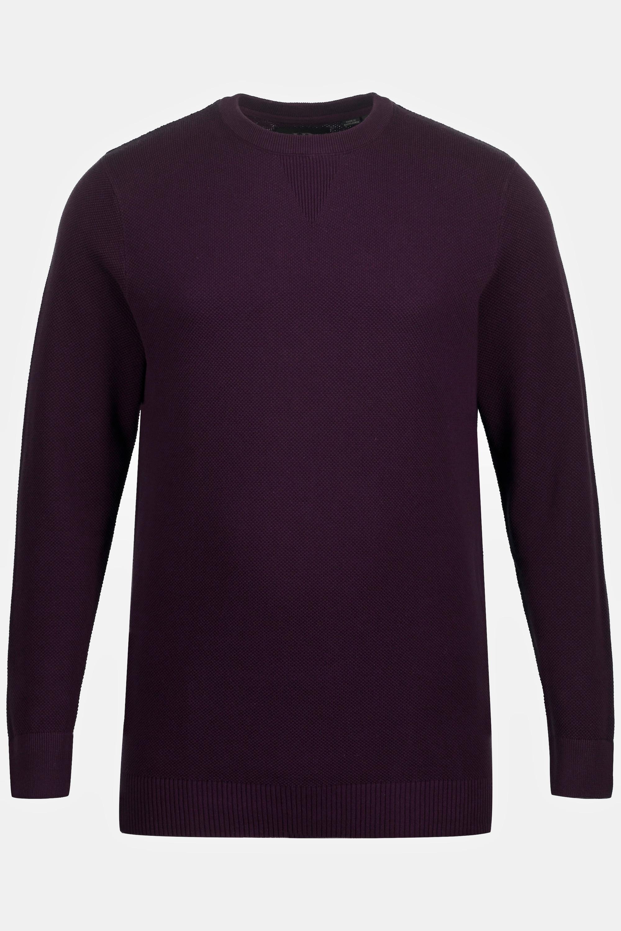 JP1880  Maglione in maglia lavorata con Cashmere Touch, look bicolore e scollo rotondo 