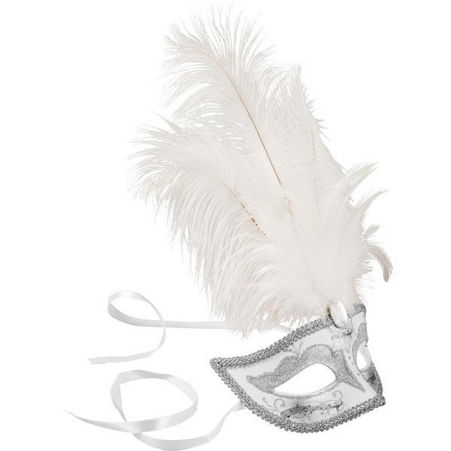 Tectake  Masque vénitien avec plumes 