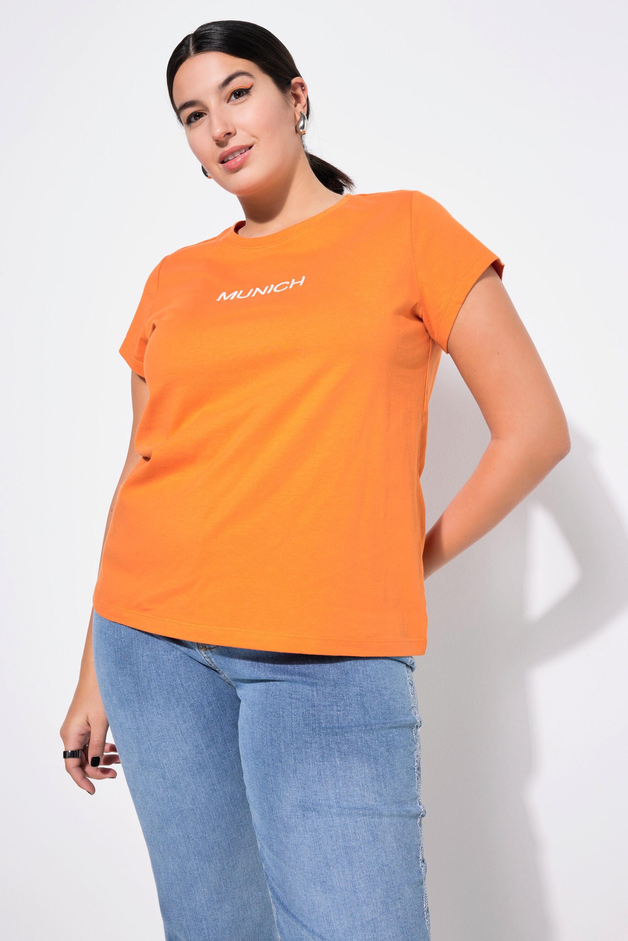 Studio Untold  T-shirt#, Slim Classic, broderie, manches mi-hauteur 