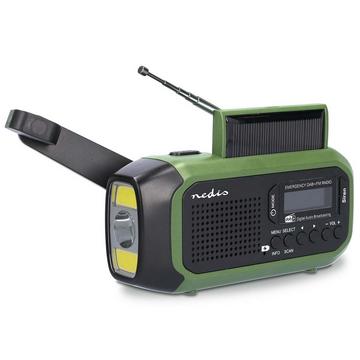 Notfallradio | Tragbares Design | DAB+ / FM | Batteriebetriebener / Handel / Solar angetrieben / USB -Strom | Wecker | Grün Schwarz
