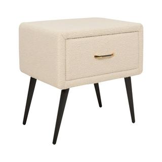 Beliani Table de nuit à 1 tiroir en Bouclé Glamour FLAYAT  