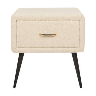 Beliani Table de nuit à 1 tiroir en Bouclé Glamour FLAYAT  