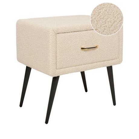Beliani Comodino 1 cassetto en Bouclé Glamour FLAYAT  