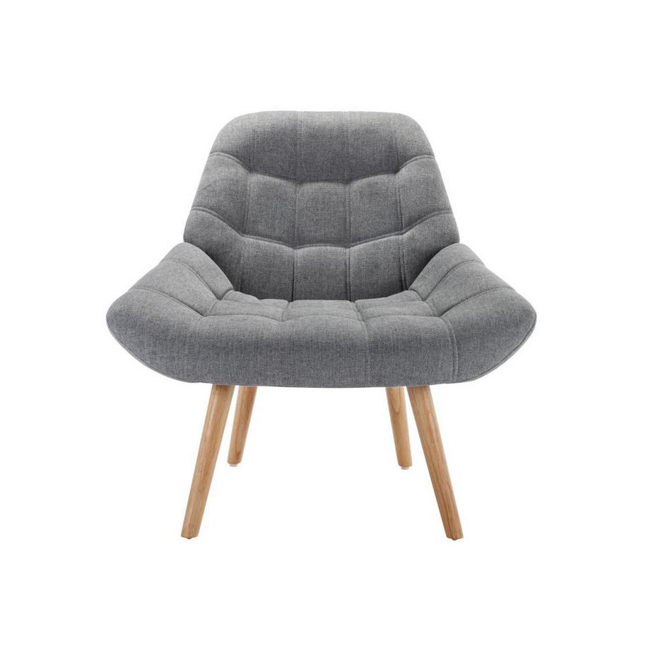Vente-unique Fauteuil en tissu gris LUOSTO  