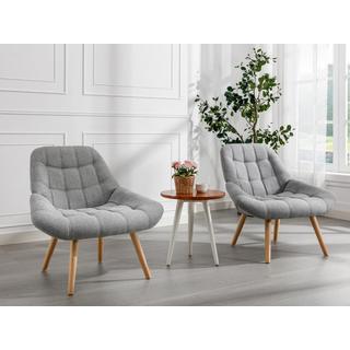 Vente-unique Fauteuil en tissu gris LUOSTO  