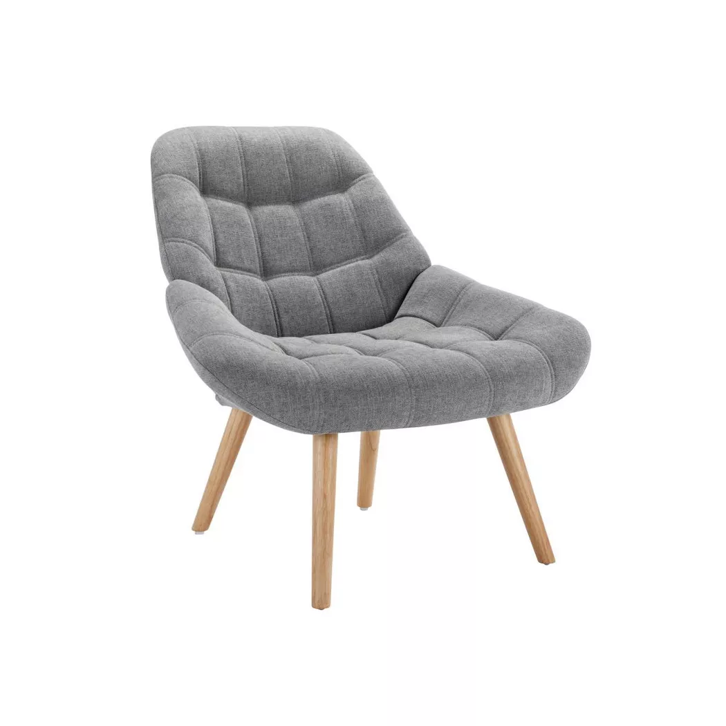 Vente-unique - Fauteuil en tissu gris luosto